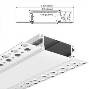 A081 Series 104*6mm LED Strip Channel - Surface mounting LED Drywall aluminium profile forLED strips and extrusion for recessed Wall or ceiling light